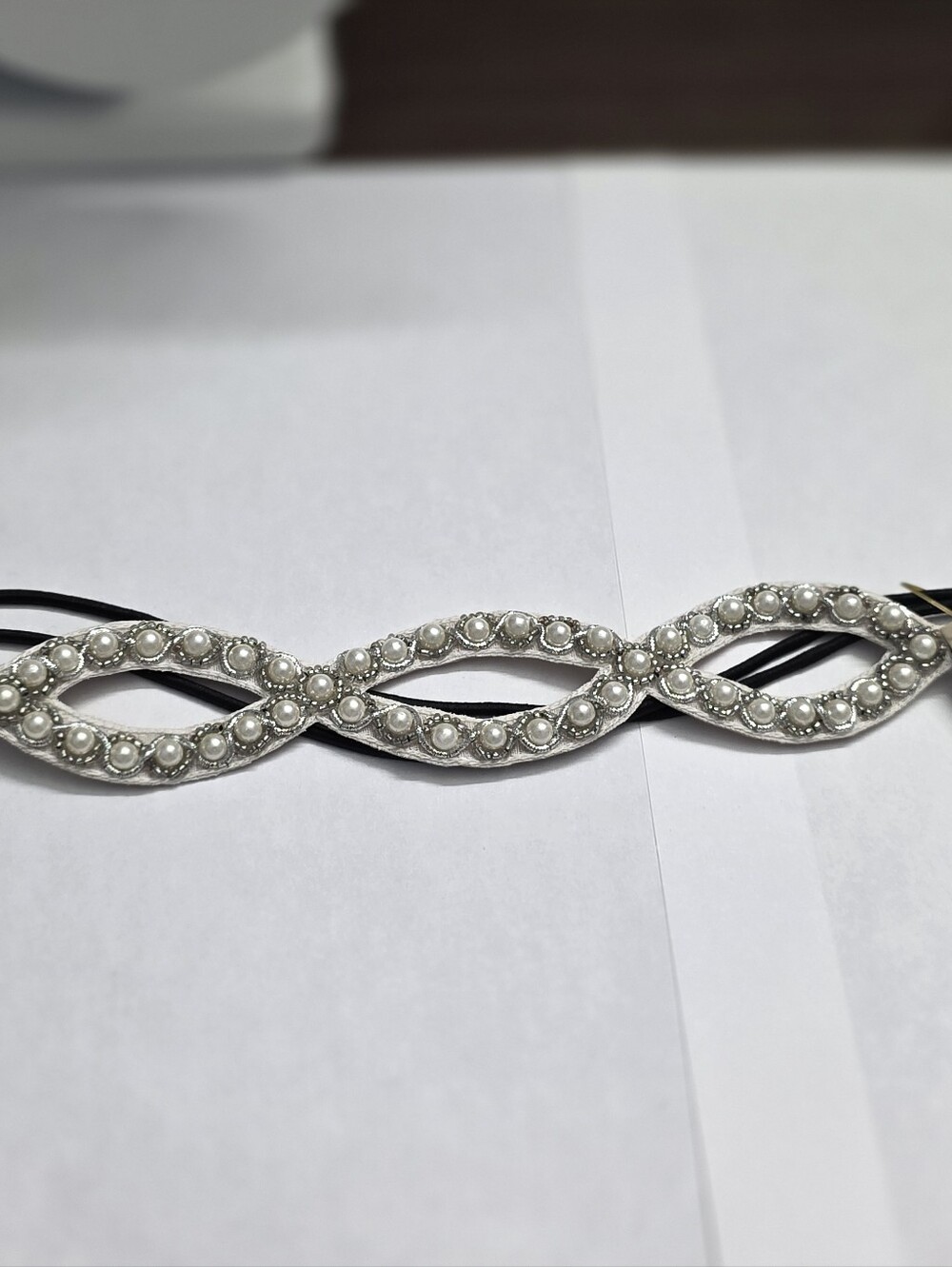 New with tags Deepa Gurnani handmade embellished headband featuring ivory